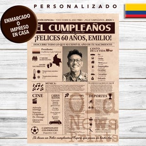 Portada vintage del año 1965 - El regalo personalizado para los nacidos en Colombia que cumplen 60 años