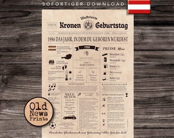 Poster 1986 ÖSTERREICH - Geburtstagsplakat, 39 Jahre Jubiläum, Geburtstagsgeschenk
