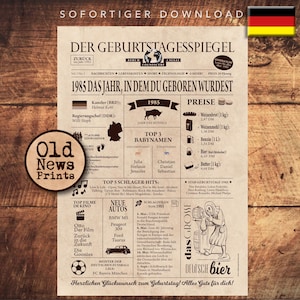 40. Geburtstag, Zeitungsplakat 1985, Zurück im Jahr 1985, Druckbare Geburtstagszeitung, Geburtstagsgeschenk für Ihn, 40 Jahre alt