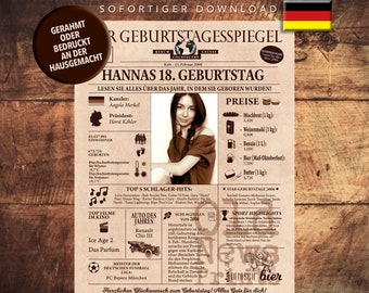 Personalisierte Geschenkzeitung zum 18. Geburtstag 2007- Vintage Geburtstagsbuch DEUTSCH mit echten Daten, einzigartiges Geburtstagsgeschenk