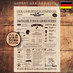 59. Geburtstag 1966, personalisierte Zeitungsplakat, Vintage Geburtstagsgeschenk mit echten Daten
