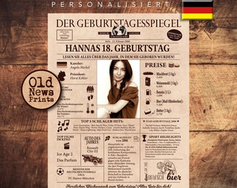 18th Birthday newspaper gift, Personalized newspaper poster, Newspaper print, Born in 2006, Zeitungsposter deutsch, Newspaper poster sign