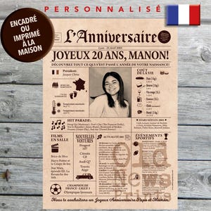 Personalisierte Vintage Zeitung, Geschenkidee, 20