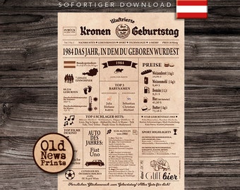 1984 Austria Birthday Poster – 42. Geburtstag Geschenk – Digital Download