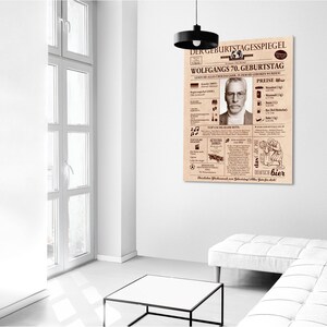 60th Birthday gift, Personalized Birthday newspaper poster, Born in 1964, German Birthday gift, Birthday party decoration, 60 years old image 10