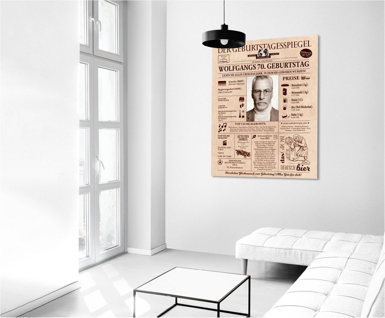 60th Birthday gift, Personalized Birthday newspaper poster, Born in 1964, German Birthday gift, Birthday party decoration, 60 years old image 10