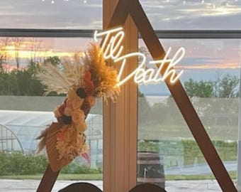 Til Death Neon Sign,Custom Neon Sign,Wedding Neon,Wedding Backdrop Sign,Wedding Party Decor, Anniversary Engagement Gift,Neon Wedding Sign