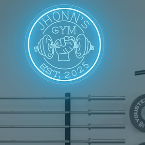 Custom Gym Neon Sign, Custom Gym Logo Sign, Personalized Home Gym Sign, Fitness Club Neon Sign, Gym Workout Room Sign, Cross Fit Sign