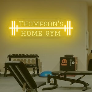 Custom Name Home Gym Neon Sign, Fitness Club Neon Sign, Custom Gym Logo Sign, Cross Fit Neon Sign, Gym Workout Room Sign