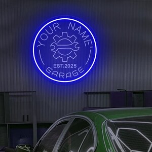 Custom Garage Neon Signs,Garage Sign,Personalized Light Up Man Cave Signs, Gift for Dad,Father's day Gift,Garage Bar Decor,Workshop Car Sign