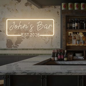 Benutzerdefinierte Bar Name Leuchtreklame, USB Licht Schild, personalisierte Home Bar LED Licht, Mann Höhle Dekor, Geschenke für ihn, Vatertagsgeschenke, Hausbar Decor