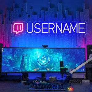 Custom Gamer Username Neon Sign,Personalized Game Tag Neon,Custom Game Logo,Twitch Neon Light,Game Gift,Husband Gift,Handmade Username Gift