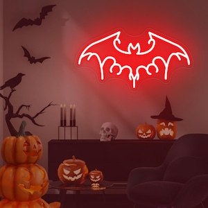Majestic Bat Neon Sign, Bat Neon Light, Bat Wall Decor, Victorian Gothic Room Decor, Funny Halloween Decor, Bat Home Decor,Gothic Lover Gift