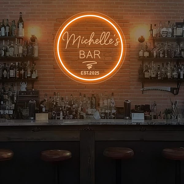 Niestandardowy grawerowany neon LED do baru, niestandardowy neon do baru domowego, wystrój domowego baru, wystrój męskiej jaskini, sztuka ścienna do baru, prezent dla męża, prezent do męskiej jaskini