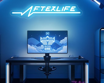 Neonreclame hiernamaals, gamerbord, cyberpunkgamekunst aan de muur, gameroomdecor, gamercadeaus, cadeau voor cyberpunkfans, decor mangrot, vaderdagcadeau
