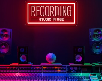 Recording Studio In Use Neon Sign,USB Light Sign,Recording Studio Sign,Music Studio Sign,Podcast Studio Decor, Podcast Room Decor