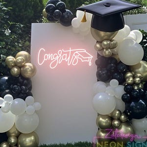 Placa de néon de parabéns para formatura, placa de LED de parabéns, decoração da turma de 2025, cenário de parabéns para formatura, decoração para festa de formatura, placa de formatura para formatura de 2025