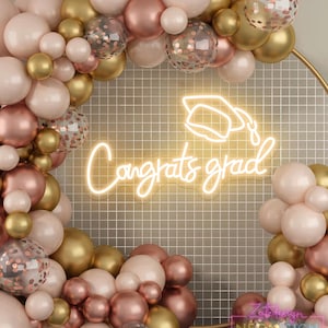 Placa de néon de parabéns para formatura, placa de LED de parabéns, decoração da turma de 2025, cenário de parabéns para formatura, decoração para festa de formatura, placa de formatura para formatura de 2025