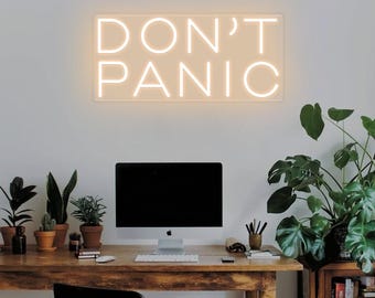 Don't Panic Neon Sign, Positive Neon Sign, Encouraging Light, Bookish Room Decor,Gift For Her,Reading Room Decor Gifts Motivational Wall Art