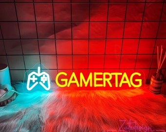 Custom Gamer Username Neon Sign,Personalized Game Tag Neon,Custom Game Logo,Twitch Neon Light,Game Gift,Husband Gift,Handmade Username Gift