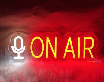 On Air Neon Sign, Custom LED Neon Sign, Live Streaming Recording Light Sign, Red Led Signs for Studio Game Room, Wall Art Decor