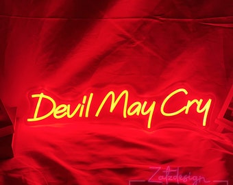 Devil May Cry Neon Sign, Game Room Decor, Nerd Corner Decor, DMC Wall Art, Man Cave Decor, Birthday Gifts, Home Decor, Gamers Gift