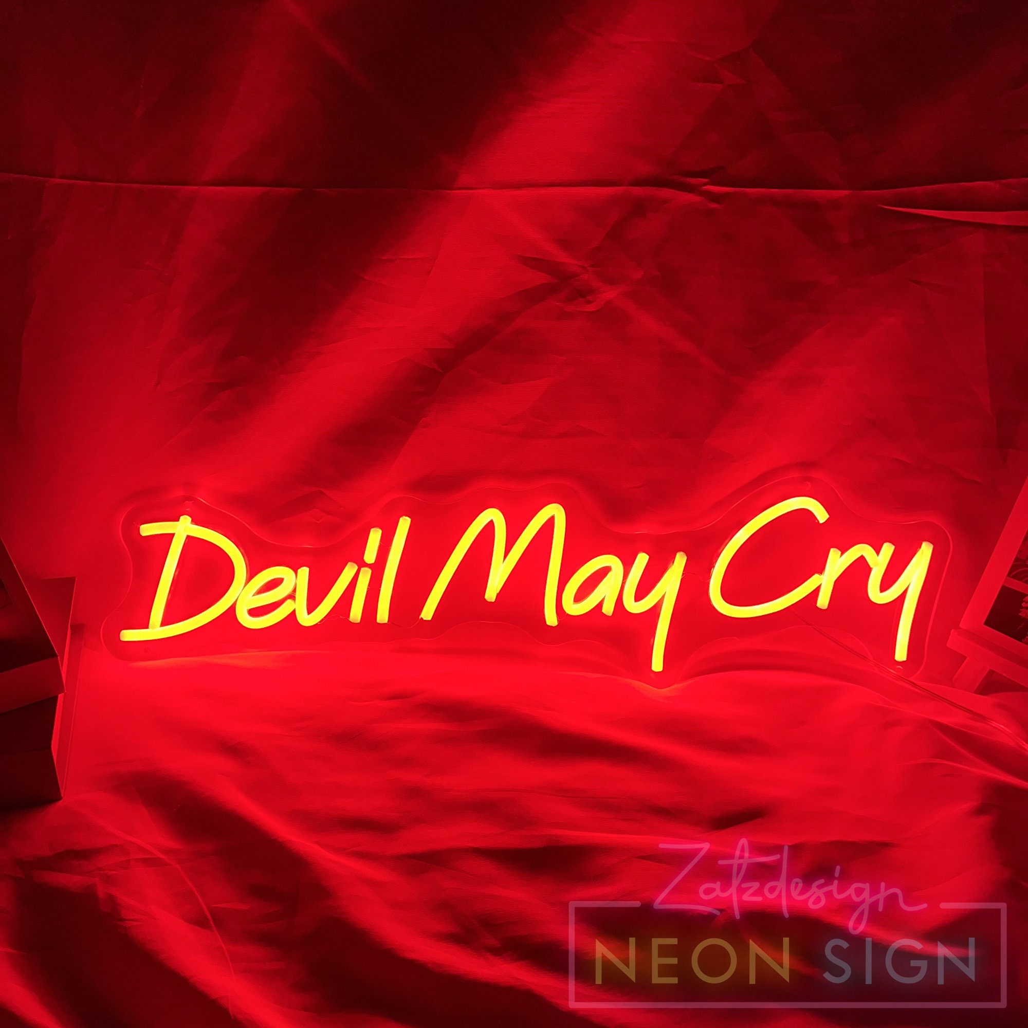 Devil May Cry Neon Sign, Game Room Decor, Nerd Corner Decor, DMC Wall ...
