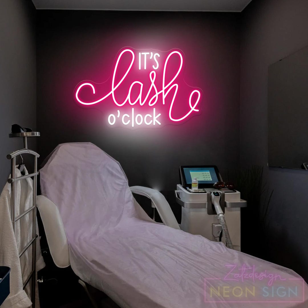 It's Lash O'clock Neon Sign, Lash Time Neon Light, Lash Studio Decor ...