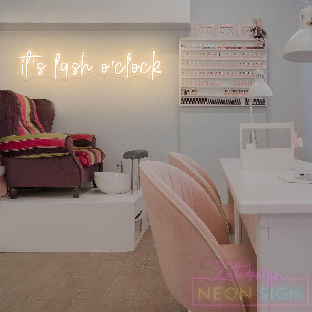It's Lash O'clock Neon Sign, Beauty Bar Led Sign, Lash Salon Wall Light ...