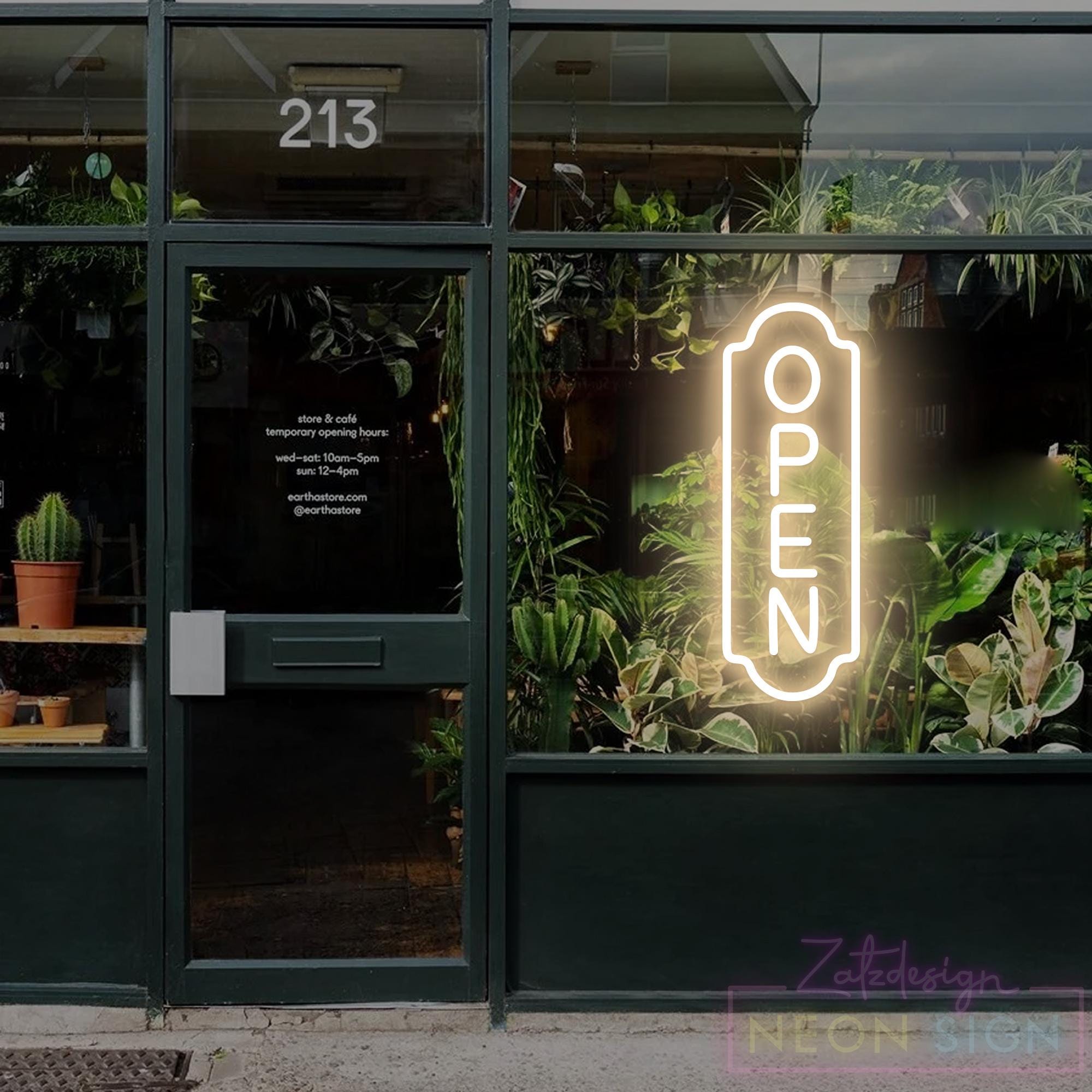 Open Neon Sign for Store Window, Business Vertical Open Light Sign ...