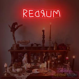 Redrum Neon Sign, Horror Neon Sign, Horror Wall Light, Horror Decor, Dark Art Decor, Creepy Room Decor, Horror Movie Lover Gift, Halloween