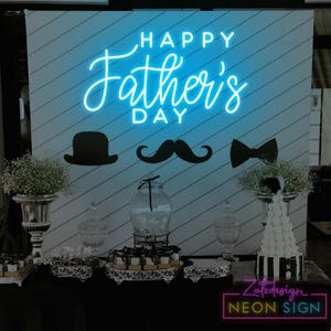 Letrero de neón "Feliz Día del Padre", luz de neón personalizada para decoración de pared del hogar, regalo personalizado para papá.