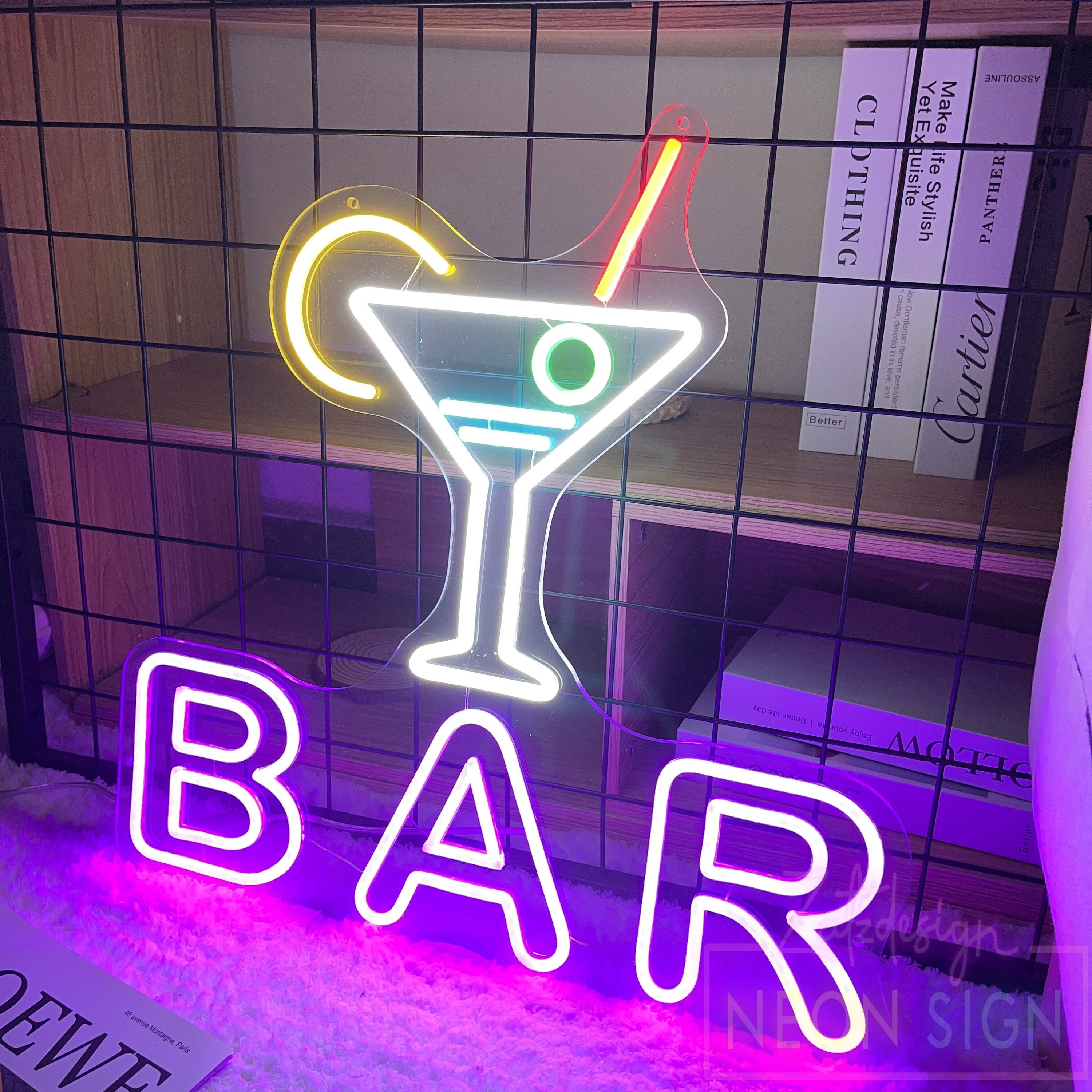 Custom Cocktails Bar Neon Sign, Bar Name Sign, Store Shop Signage