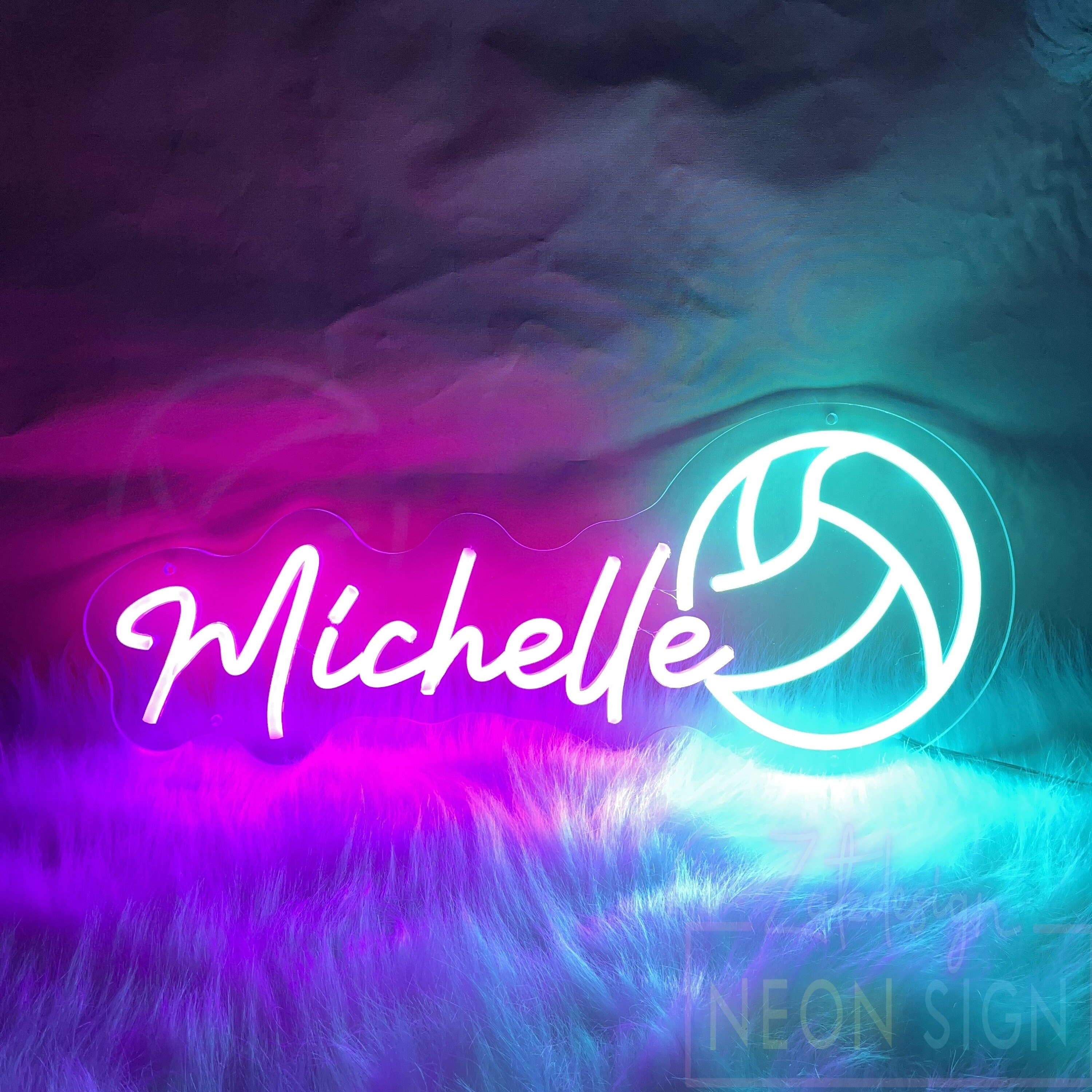 Buy Custom Volleyball Name Neon Sign, Personalized Volleyball Neon Sign