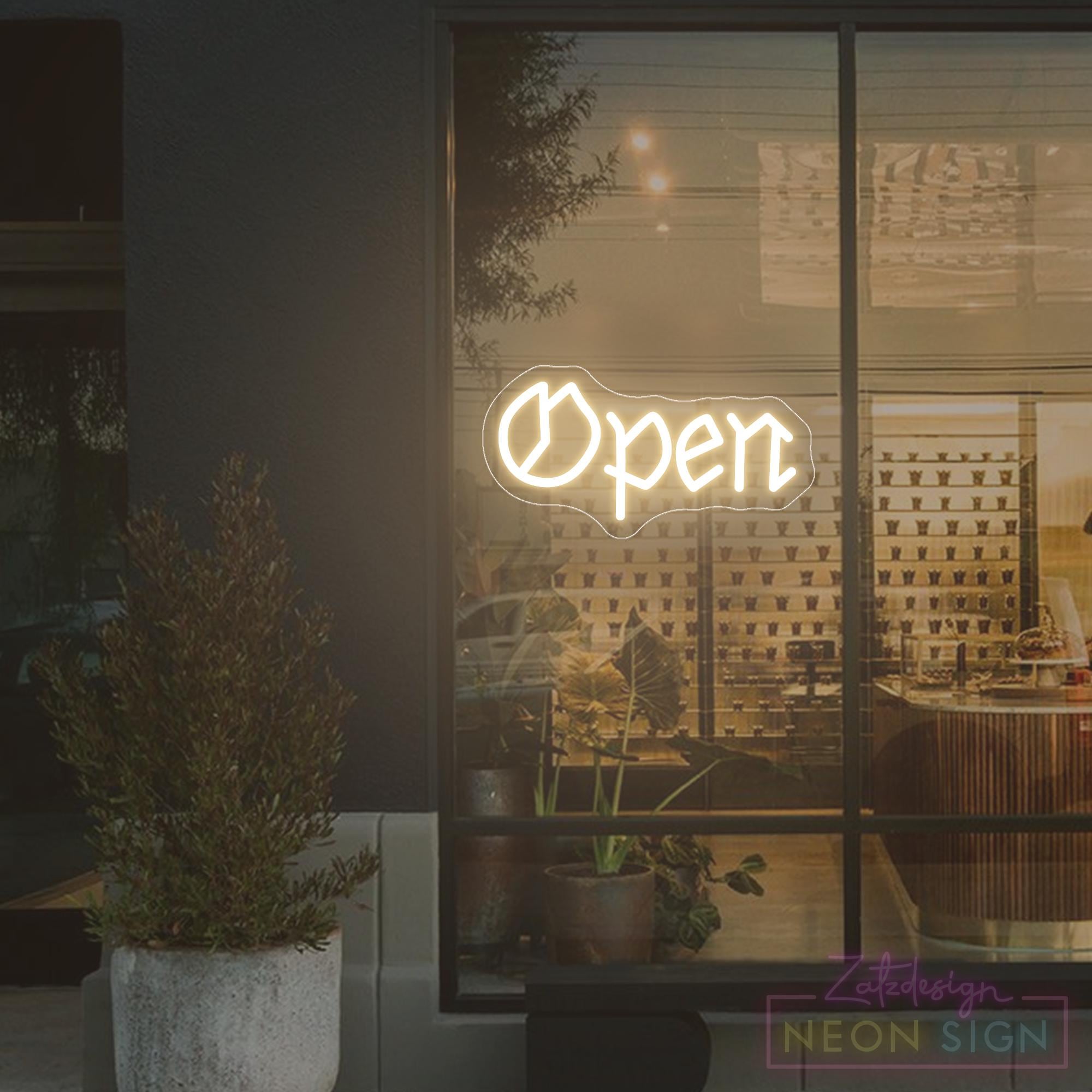 Gothic Open Neon Sign, Neon Open Sign, Store Open Sign, Gothic LED Sign ...