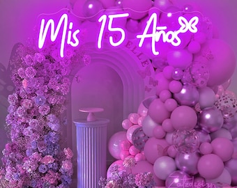 Neonbord Mis 15 Años, aangepast neonlicht 15e verjaardagsfeestje, decor Mis Quince, bord quinceanera Sweet 15, cadeaus voor haar, decor verjaardag