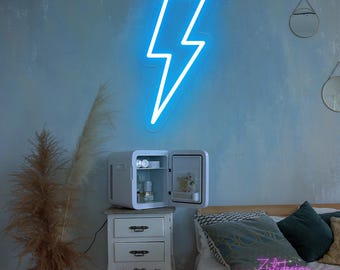 Lightning Bolt Neon Sign, Thunder Neon Light, Weather Neon Sign, Neon Lightning Wall, Kids Room Decor, Thunder Wall Decor, Christmas Gift
