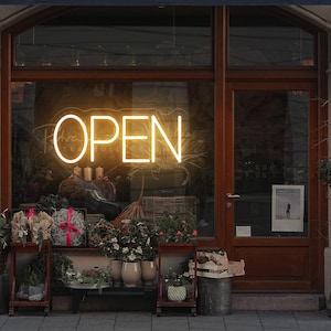 Open Neon Sign, Modern Open Sign, Open Led Light Up Sign, Battery Operated, Open Bar Neon Light, Restaurant Bar Shop Store Wall Decor