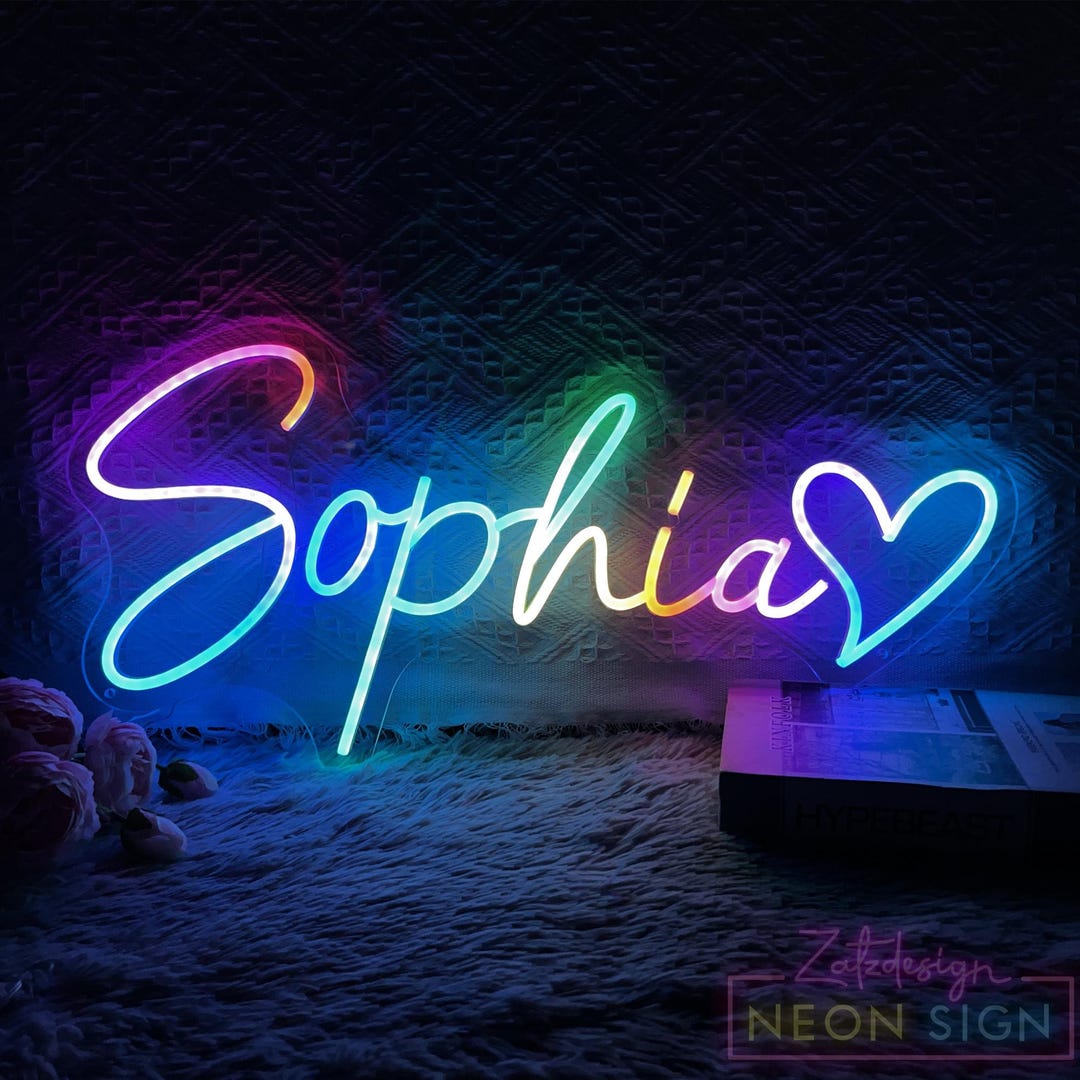 Custom Rainbow Neon Sign, RGB Neon Sign, Rainbow Led Sign, College Dorm ...