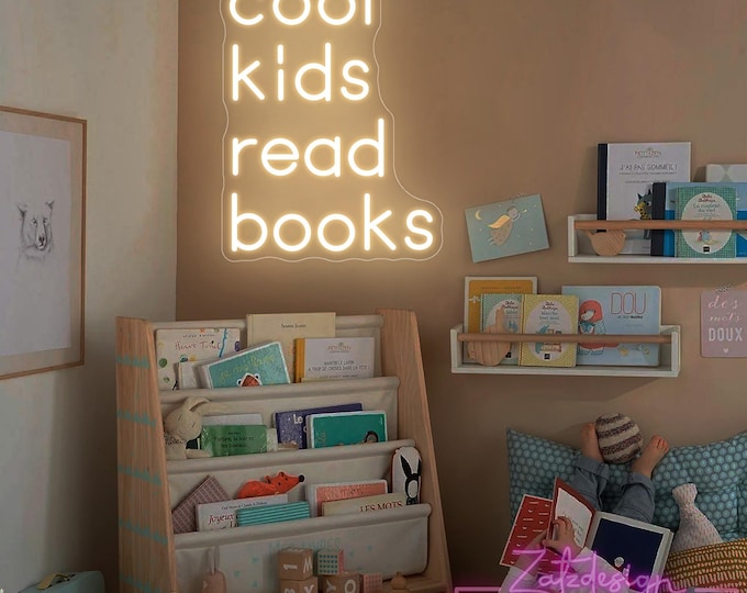 Cool Kids Read Books Neon Sign, Kid's Room Decor, New Year Gifts, Boy/Girl Playroom Signs, School Decor, Classroom Wall Decor,Read Books Art