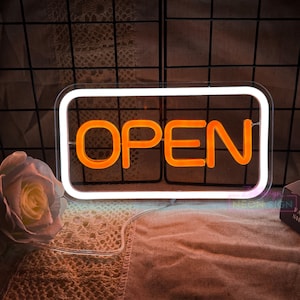 Open Neon Sign, Modern Open Business Sign, Shop Welcome Sign, Shop Window Décor, Open Bar Neon Light, Shop Restaurant Decoration
