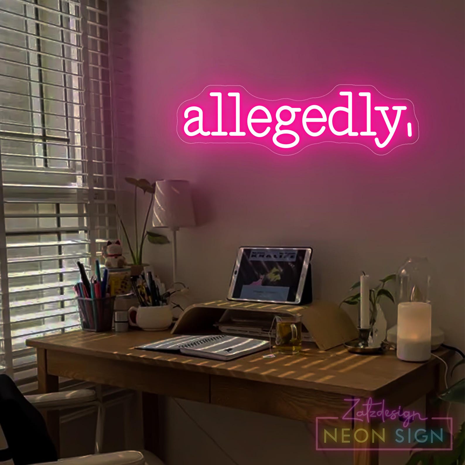 Allegedly Neon Sign, Attorney Decor Gifts for Lawyer, Grad Gifts, Law ...