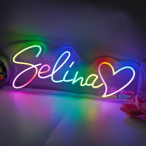 Letrero de neón personalizado, letrero de neón para bodas, letrero con nombre, decoración de habitaciones, luz de neón LED, letrero de neón para bar, letrero de neón para dormitorio, regalo personalizado