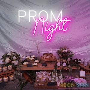 Placa de néon para noite de baile, baile de formatura 2025, luz de néon, decoração de formatura, turma de 2025, presente de formatura personalizado 2025, operado por bateria