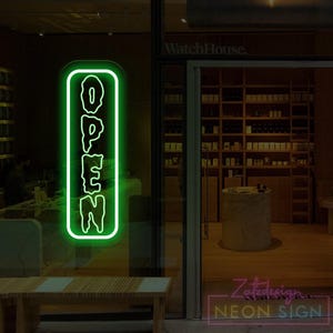 Vertical Open Neon Sign,USB Light Up Sign,Gothic Neon Sign,Open Sign Light,Neon OPEN Business Logo,LED Sign For Restaurant Bar Shop Store