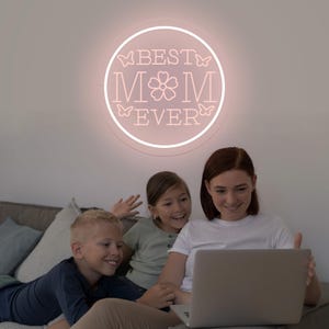 Beste Mutter aller Zeiten Leuchtreklame, USB Leuchtschild, glücklicher Muttertag Dekor, Mama Zeichen, Mama Geburtstagsgeschenk, personalisiertes Muttertagsgeschenk, Mama Geschenke