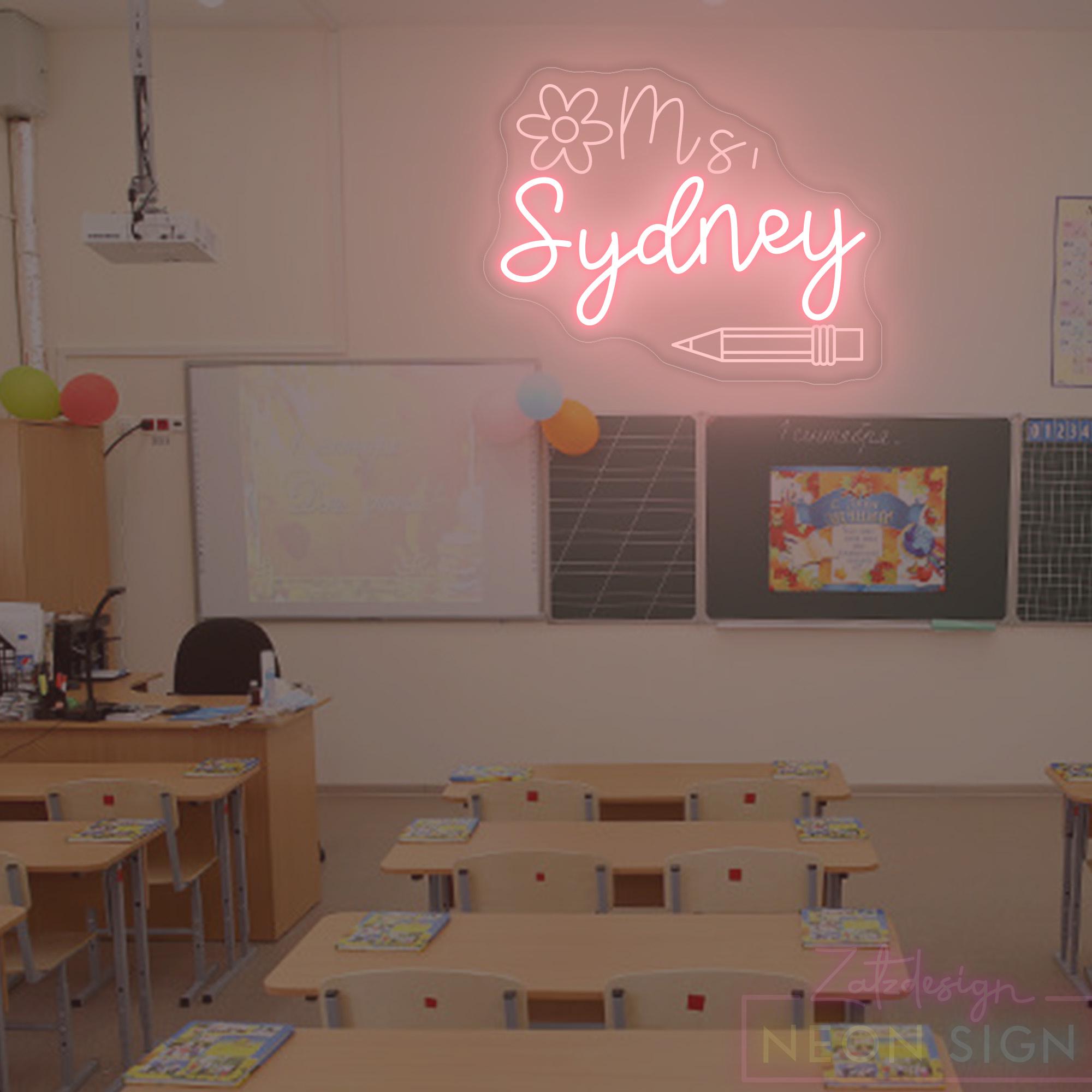 Custom Name Teacher Neon Sign, Teacher Gifts Personalized Neon, Gift For Teacher, Classroom Decor, Back To School Gift, Teacher Welcome Neon