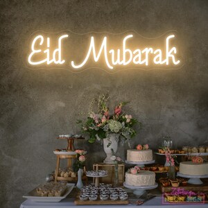 Eid Mubarak Neon Sign Custom Holidays Neon Sign Ramadan Mubarak Led Neon Light Ramadan Mubarak Party Decor Decoração de parede para casa islâmica Decoração Eid