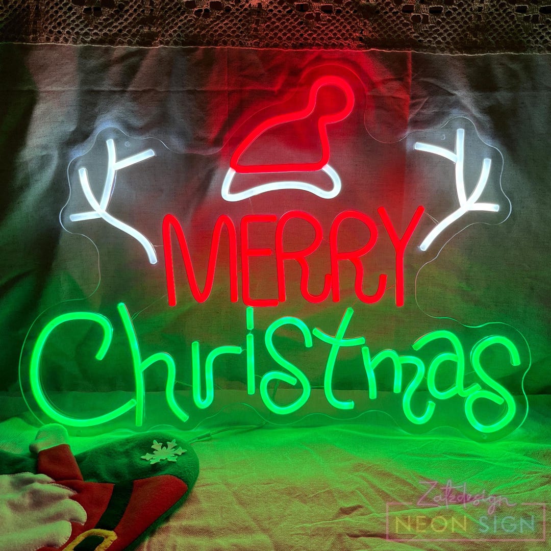 Merry Christmas Neon Sign, Merry Christmas Sign, Christmas Light up — free download