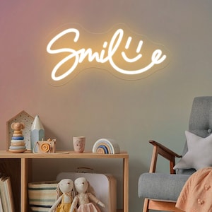 Smiley Face Neon Sign, Smiling Faces Led Lights, Dentist Office Wall ...